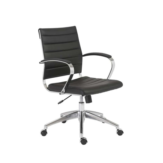 Euro Style - Axel Low Back Office Chair in Black with Aluminum Base - 10606-BLK veiw 2