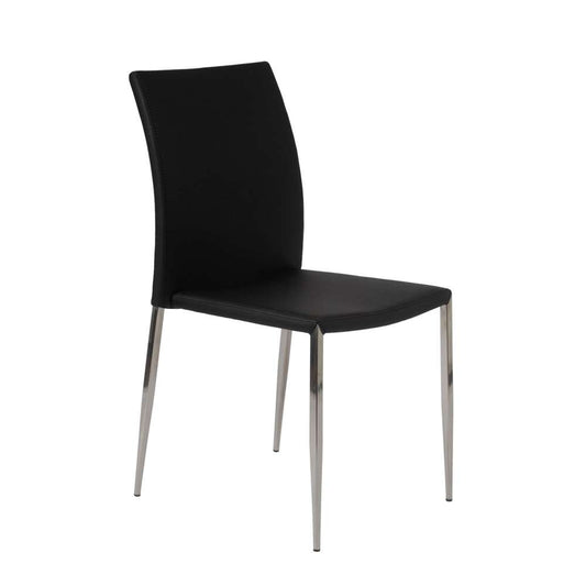 Euro Style - Diana Stacking Side Chair in Black with Polished Stainless Steel Legs (Set of 2) - 02348BLK-MP2 veiw 2