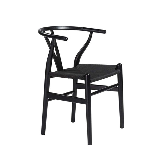 Euro Style - Evelina Side Chair with Black Stained Framed and Black Rush Seat (Set of 2) - 08162BLK veiw 2