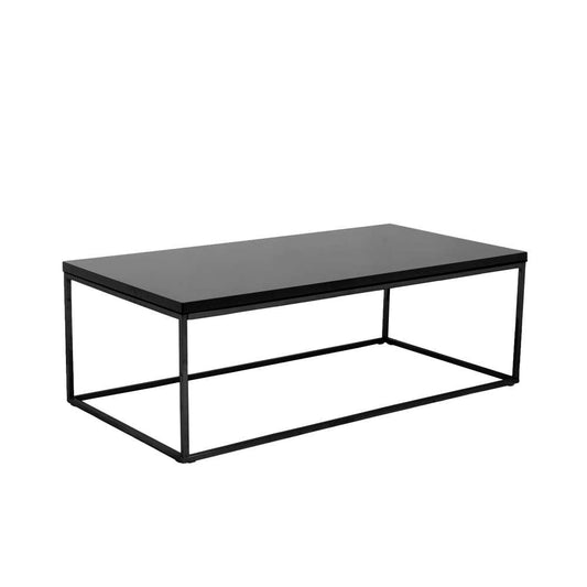 Euro Style - Teresa Rectangle Coffee Table in High Gloss Black with Matte Black Base - 09941BLK veiw 2