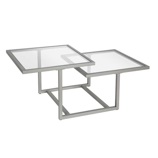 Hudson & Canal - Amalie 43in Wide Square Coffee Table in Nickel - CT0277 veiw 3