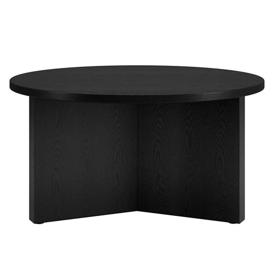 Hudson & Canal - Anders 32in Wide Round Coffee Table in Black Grain - CT1793 veiw 3