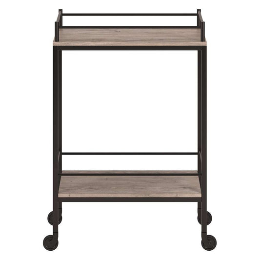 Hudson & Canal - Barnes 23.5in Wide Rectangular Bar Cart in Antiqued Gray Oak - BC1334 veiw 3