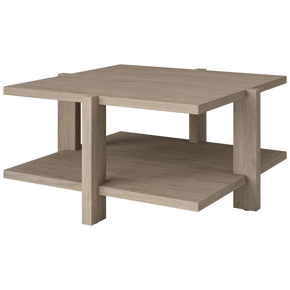 Hudson & Canal - Ingrid 35in Wide Square Coffee Table in Antiqued Gray Oak - CT1797 veiw 4