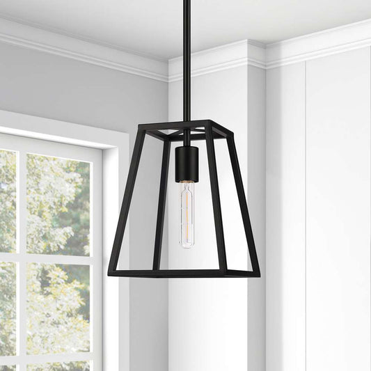 Hudson & Canal - Rhom 8in Wide Open-Framed Pendant in Blackened Bronze/No Shade - PD0342 veiw 2