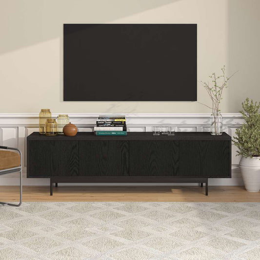 Hudson & Canal - Whitman Rectangular TV Stand for TVs up to 75in in Black Grain - TV1874 veiw 2