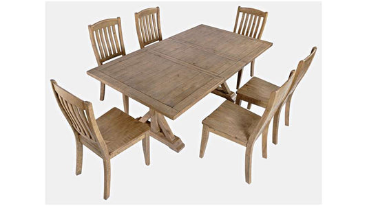 Jofran - Carlyle Crossing Solid Pine 78in Seven-Piece Dining Set with Slat Chairs - 1921-78D-7S veiw 2