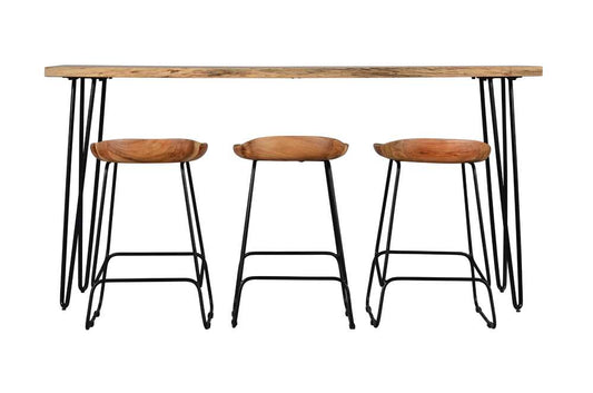 Jofran - Natures Edge Solid Acacia Four Piece 72in Counter Height Dining Set - Natural - 1985-72-BS160KD3-KT veiw 2