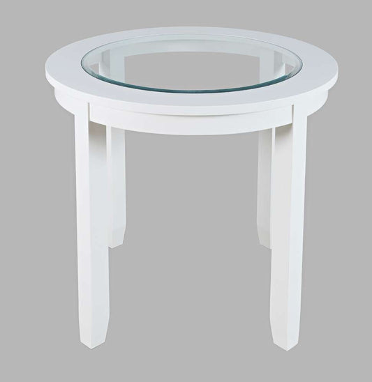 Jofran - Urban Icon 42in Round Counter Height Glass Inlay Dining Table - White - 2003-36 veiw 2