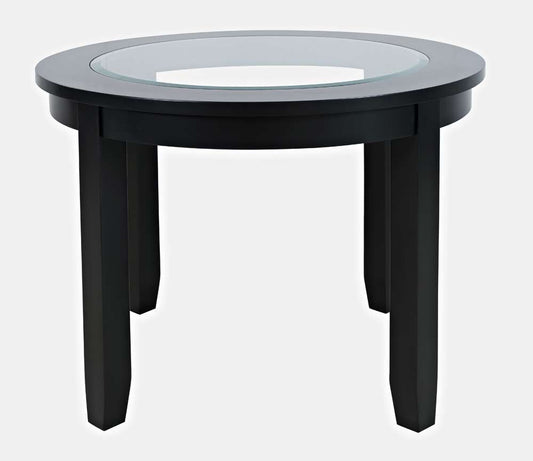Jofran - Urban Icon 42in Round Glass Inlay Dining Table - Black - 2004-42 veiw 2