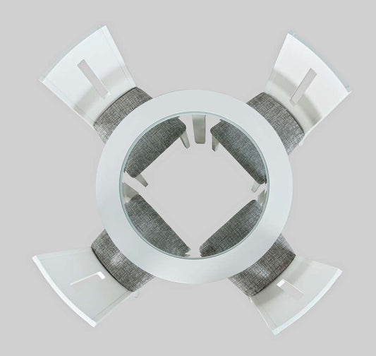 Jofran - Urban Icon Contemporary 42in Round Five-Piece Dining Set with Upholstered Chairs - 2003-42D-5 veiw 2