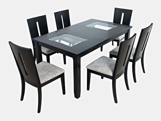 Jofran - Urban Icon Contemporary 66in Seven-Piece Dining Set with Upholstered Chairs - 2004-66D-7 veiw 2