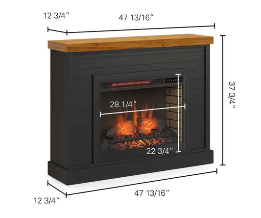 Legends Furniture - Washington 48in Electric Fireplace Console in Black - WA5112-SWK veiw 2