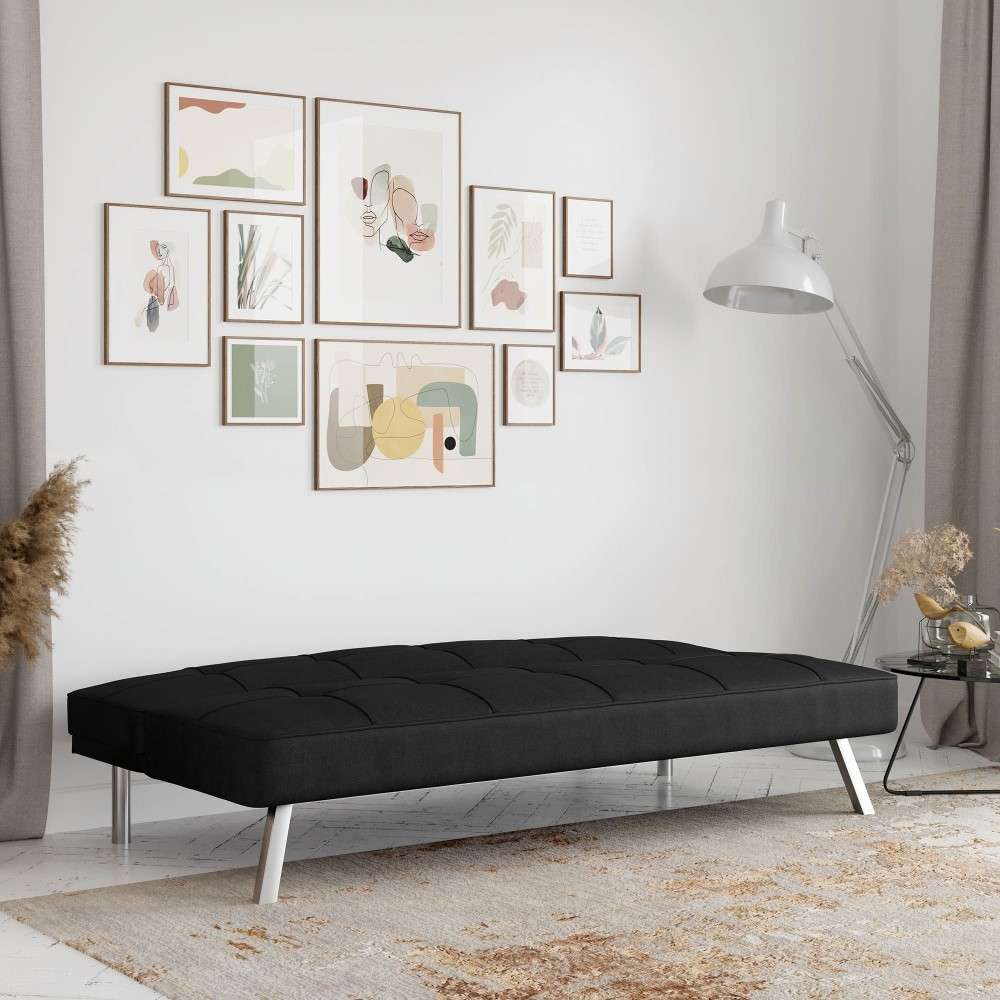 Serta - Cailey Fabric Convertible Futon, Black by Lifestyle Solutions - SC-CRYS3LU2001 veiw 10