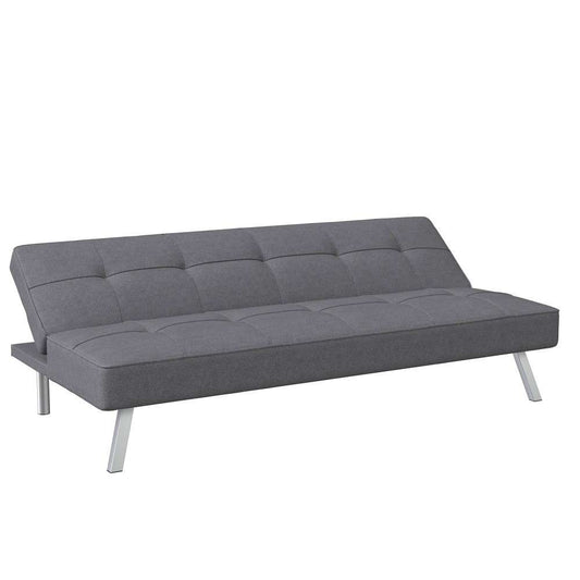 Serta - Cailey Fabric Convertible Futon, Charcoal by Lifestyle Solutions - SC-CRYS3LU2012 veiw 2