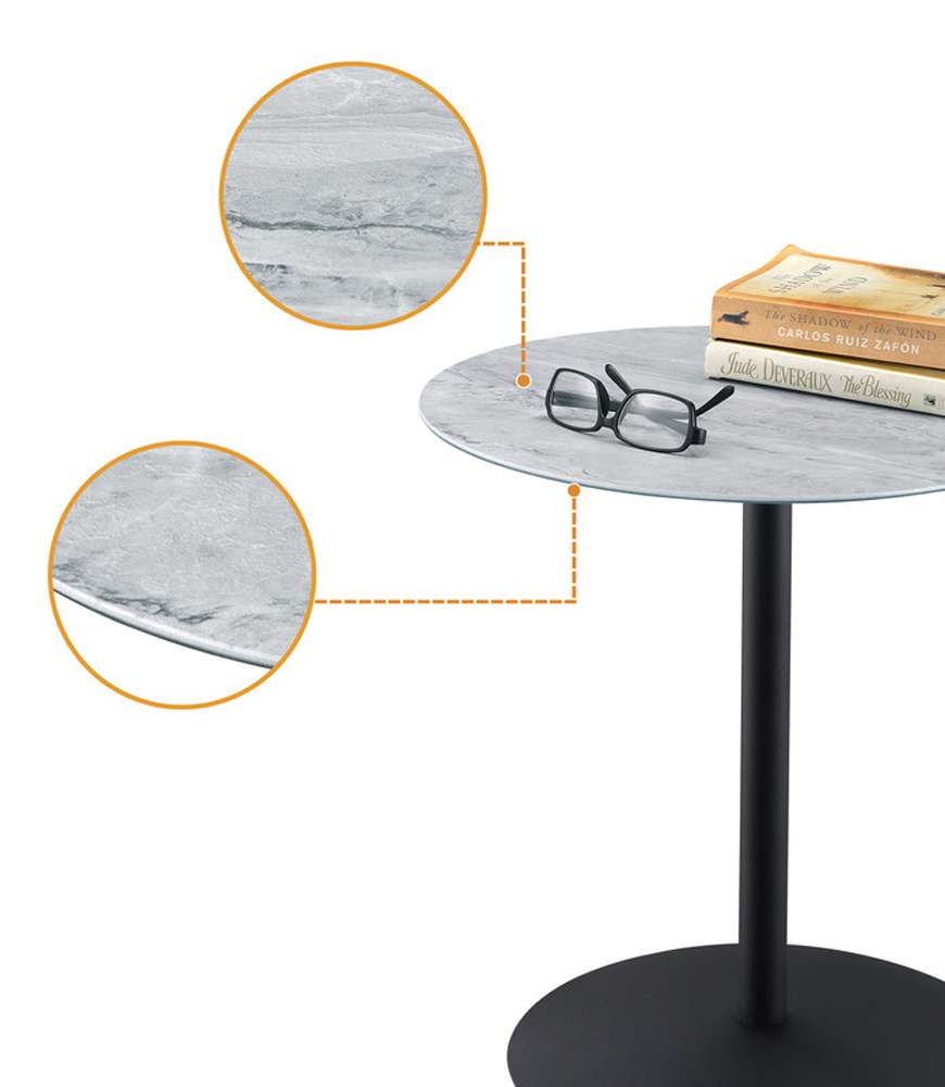 Lilola Home - Circa End Table with Gray Marble Textured Top - 98025 veiw 3