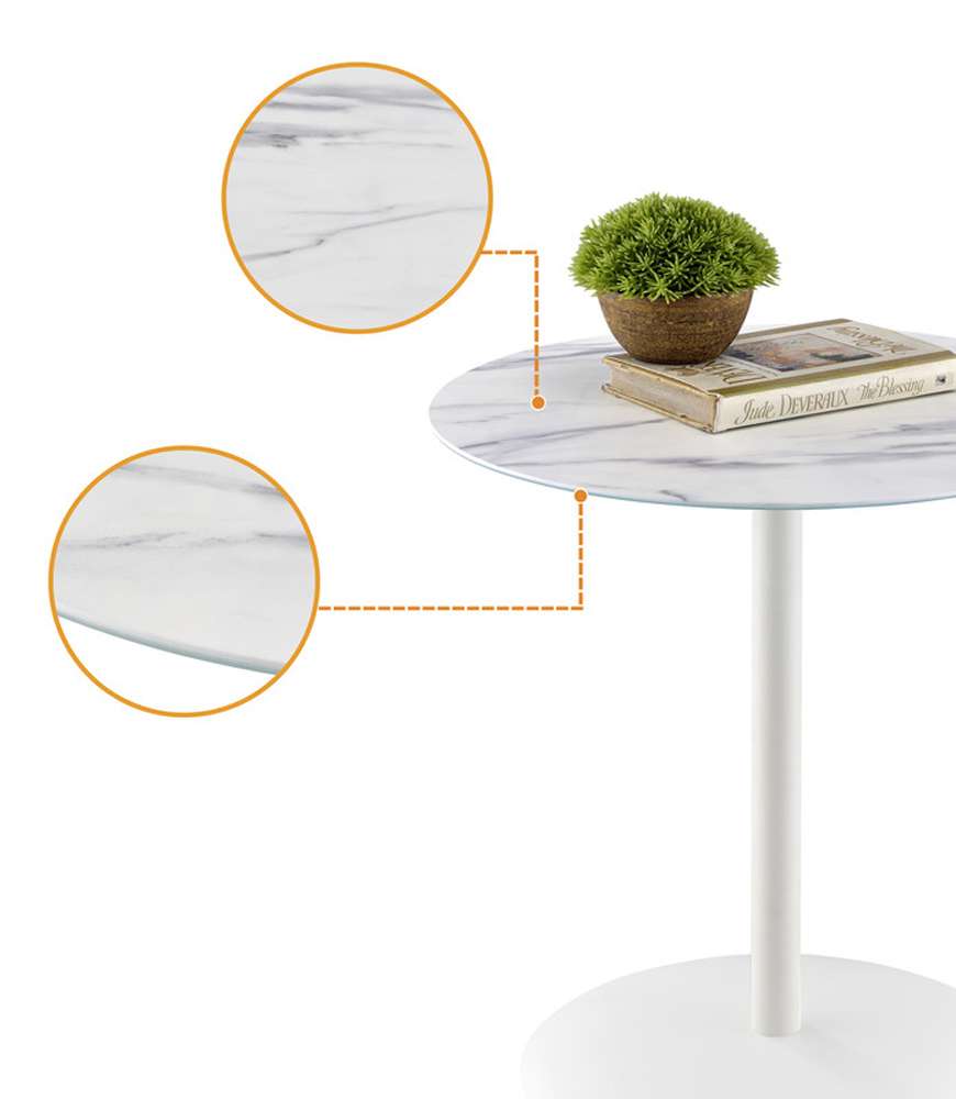Lilola Home - Circa End Table with White Marble Textured Top - 98023 veiw 3