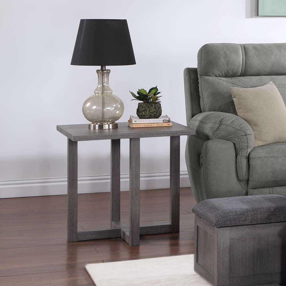 Lilola Home - Moseberg Distressed Gray Coffee Table with Storage Stools and End Table Set - 98011-SET veiw 4