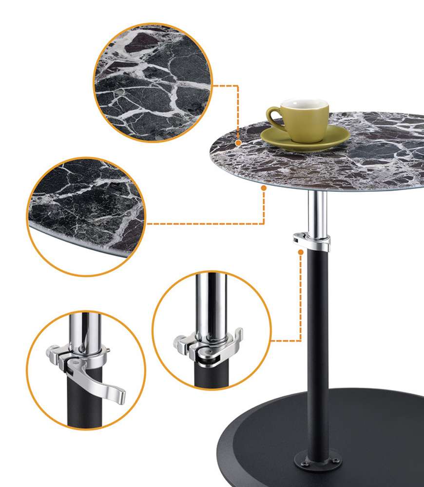 Lilola Home - Orbit End Table with Height Adjustable Black Marble Textured Top - 98021 veiw 5