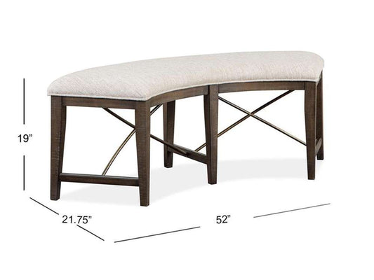 Magnussen- Westley Falls - Wood Curved Bench w/Upholstered Seat KD -D4399-67 veiw 2