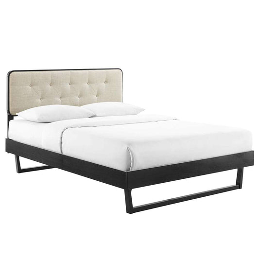 Modway - Bridgette Full Wood Platform Bed With Angular Frame - MOD-6643-BLK-BEI veiw 2
