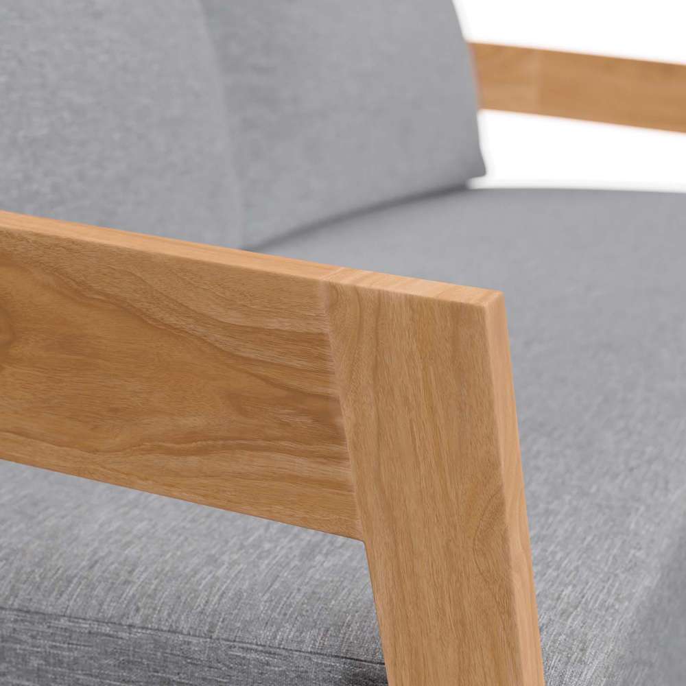 Modway - Brisbane Teak Wood Outdoor Patio Loveseat - EEI-5601-NAT-GRY veiw 6