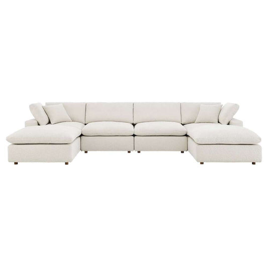 Modway - Commix Down Filled Overstuffed Boucle 6-Piece Sectional Sofa in Ivory - EEI-6366-IVO veiw 2