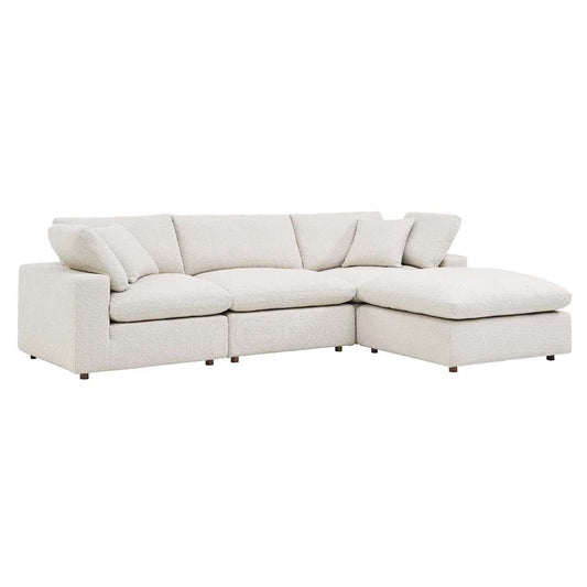 Modway - Commix Down Filled Overstuffed Boucle Fabric 4-Piece Sectional Sofa in Ivory - EEI-6363-IVO veiw 2