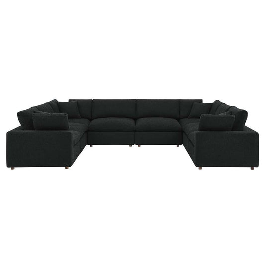 Modway - Commix Down Filled Overstuffed Boucle Fabric 8-Piece Sectional Sofa - EEI-6371-BLK veiw 2