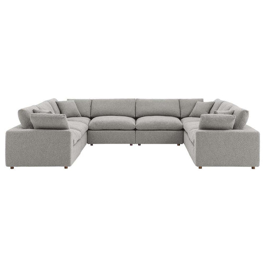 Modway - Commix Down Filled Overstuffed Boucle Fabric 8-Piece Sectional Sofa in Light Gray - EEI-6371-LGR veiw 2