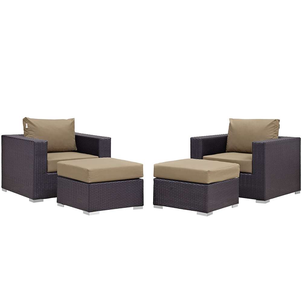 Modway - Convene 4 Piece Outdoor Patio Sectional Set - EEI-2202-EXP-MOC-SET veiw 1