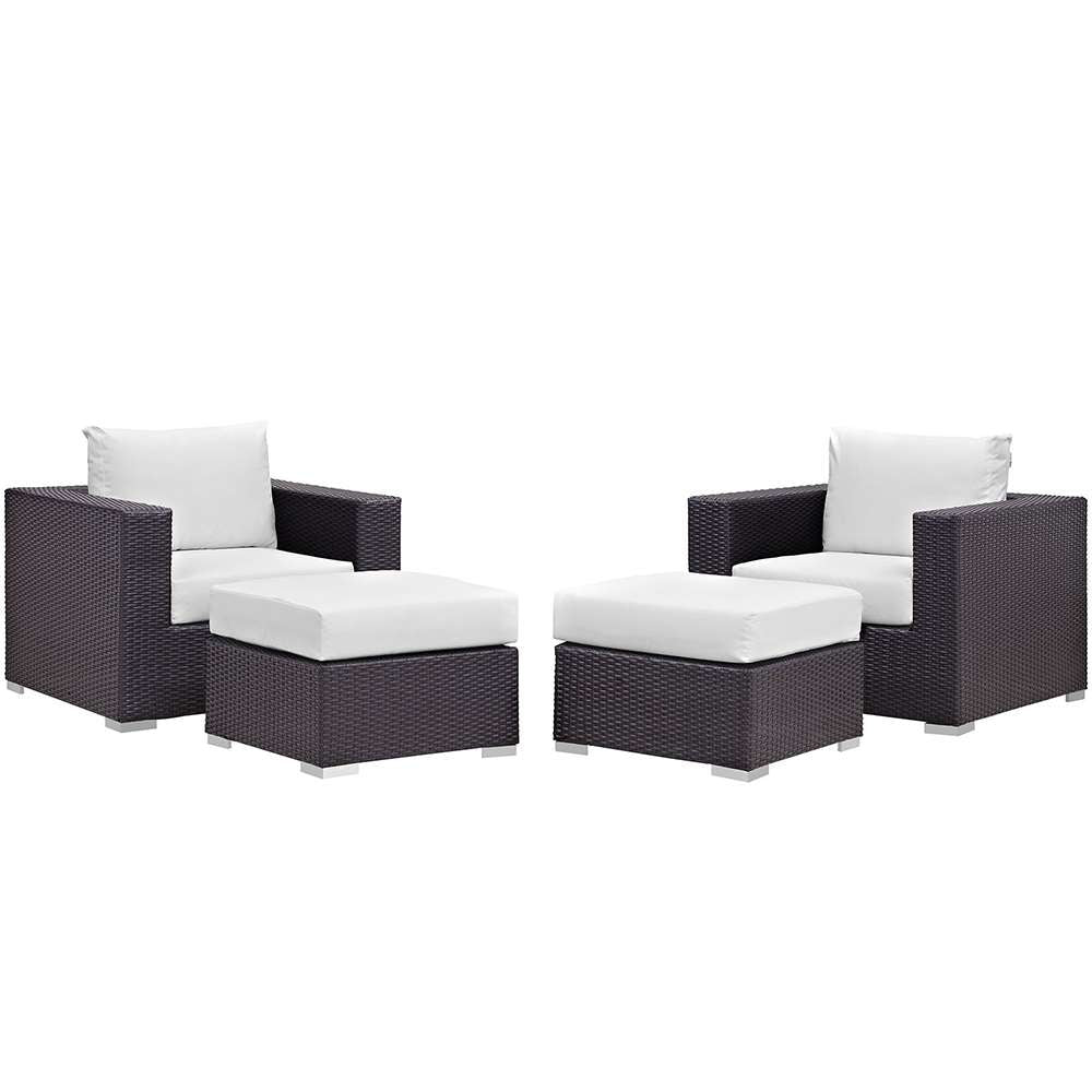 Modway - Convene 4 Piece Outdoor Patio Sectional Set - EEI-2202-EXP-WHI-SET veiw 1