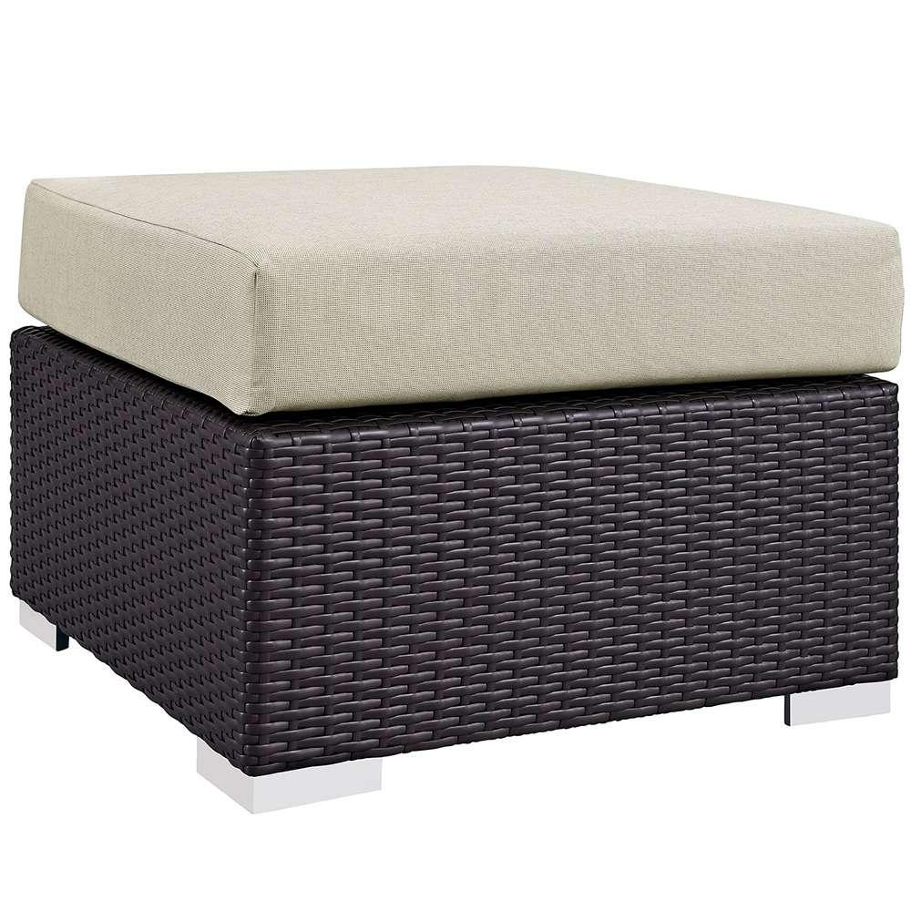 Modway - Convene Outdoor Patio Fabric Square Ottoman - EEI-1911-EXP-BEI veiw 1