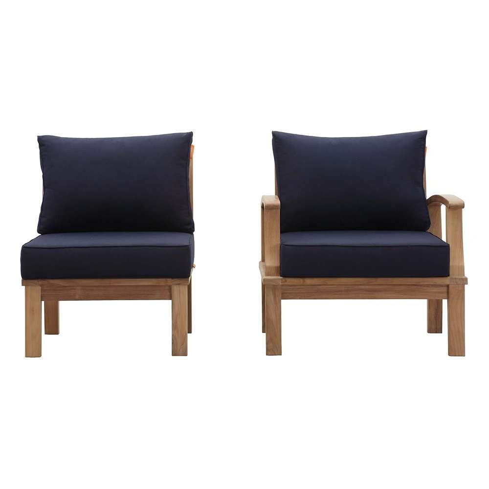 Modway - Marina 2 Piece Outdoor Patio Teak Set - EEI-1823-NAT-NAV-SET veiw 1