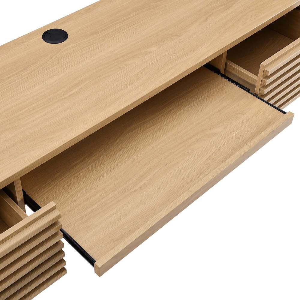 Modway - Render Wall Mount Wood Office Desk - EEI-5865-OAK veiw 6