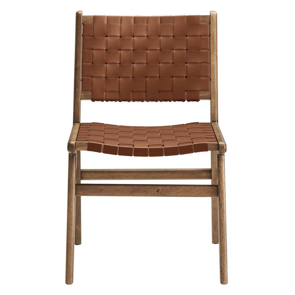 Modway - Saoirse Faux Leather Wood Dining Side Chair - (Set of 2) - EEI-6544-WAL-BRN veiw 6