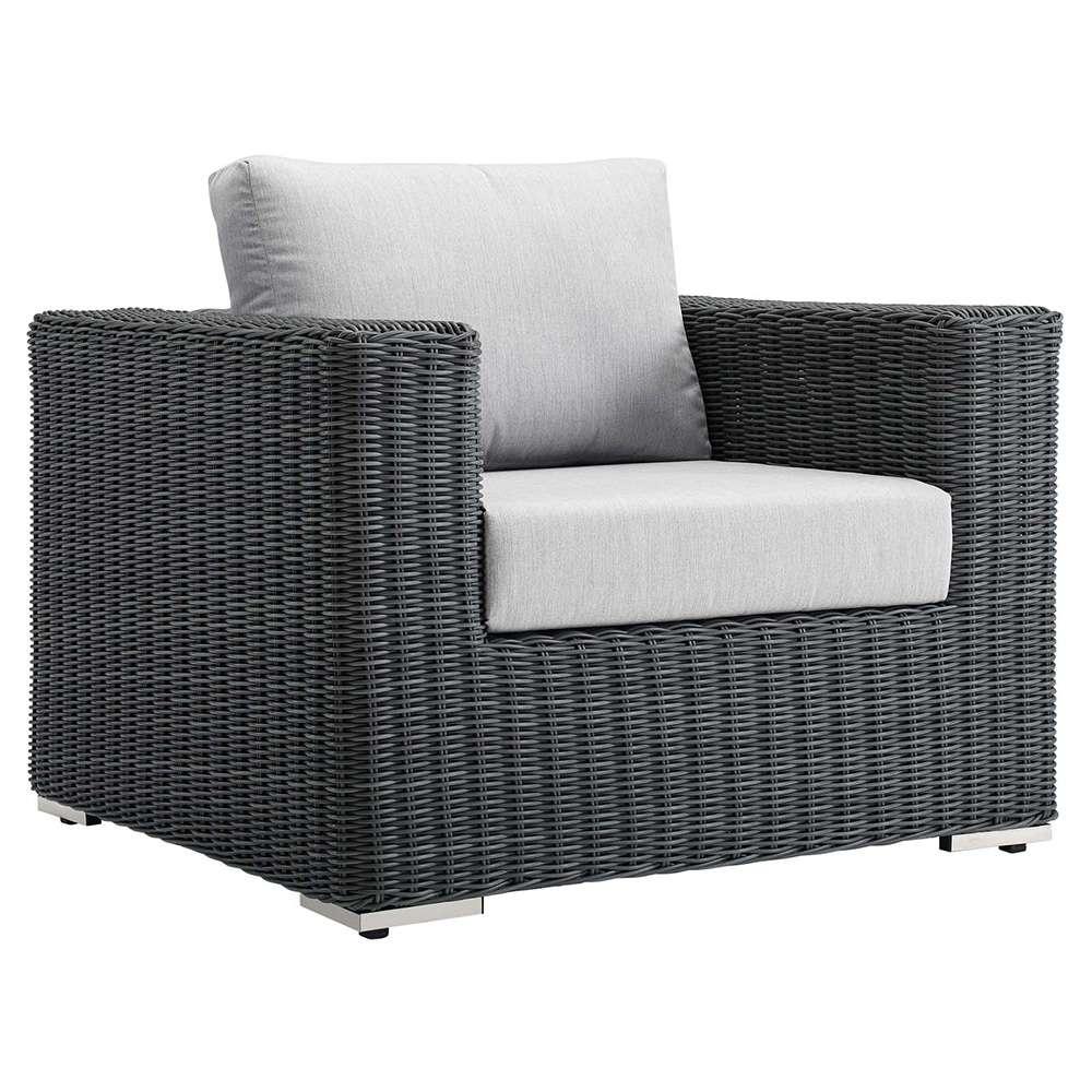 Modway - Summon Outdoor Patio Fabric Sunbrella Armchair - EEI-1864-GRY-GRY veiw 1