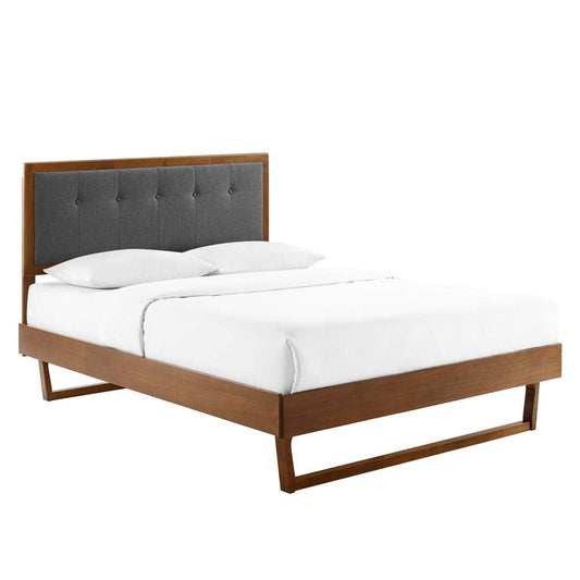 Modway - Willow Full Wood Platform Bed With Angular Frame - MOD-6634-WAL-CHA veiw 2