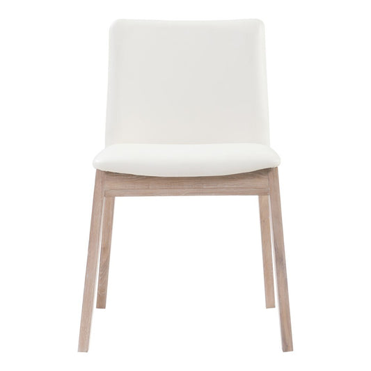 Moes Home - Deco Oak Dining Chair White Pvc (Set of 2) - BC-1086-05 veiw 2