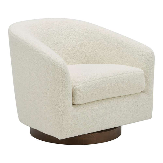 Moes Home - Oscy Swivel Chair Vegan Shearling White - KQ-1015-24 veiw 2