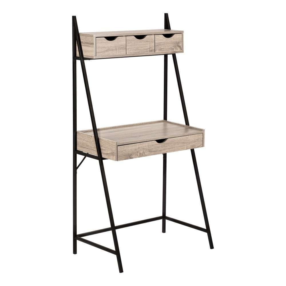 Monarch Specialties - Computer Desk, Home Office, Laptop, Leaning, Storage Drawers, 32inL, Work, Metal, Laminate, Brown, Black, Contemporary, Modern - I-7332 veiw 1