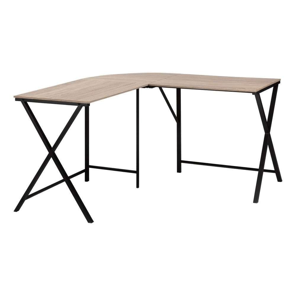Monarch Specialties - Computer Desk, Home Office, Corner, 55inL, L Shape, Work, Laptop, Metal, Laminate, Brown, Black, Contemporary, Modern - I-7197 veiw 1