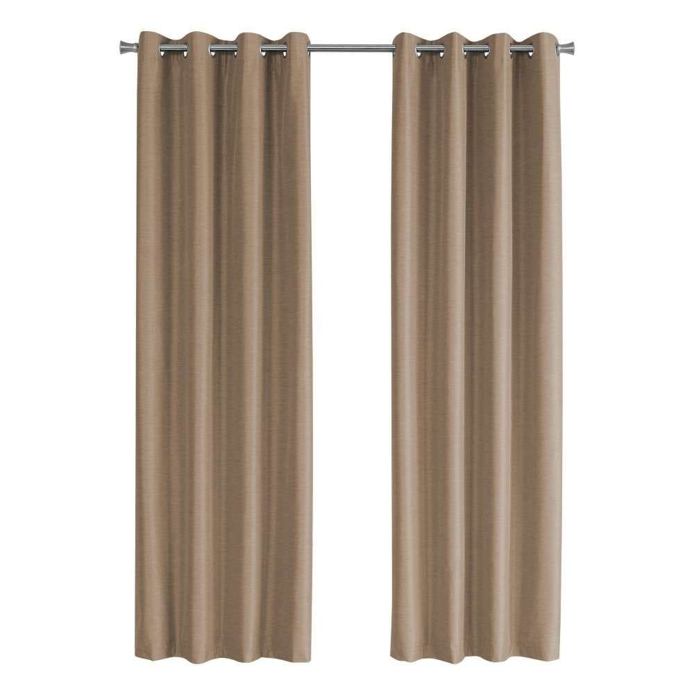 Monarch Specialties - Curtain Panel, 2Pcs Set, 54inW X 95inL, 100% Blackout, Grommet, Living Room, Bedroom, Kitchen, Thermal Insulation, Polyester, Brown, Contemporary, Modern - I-9839 veiw 1