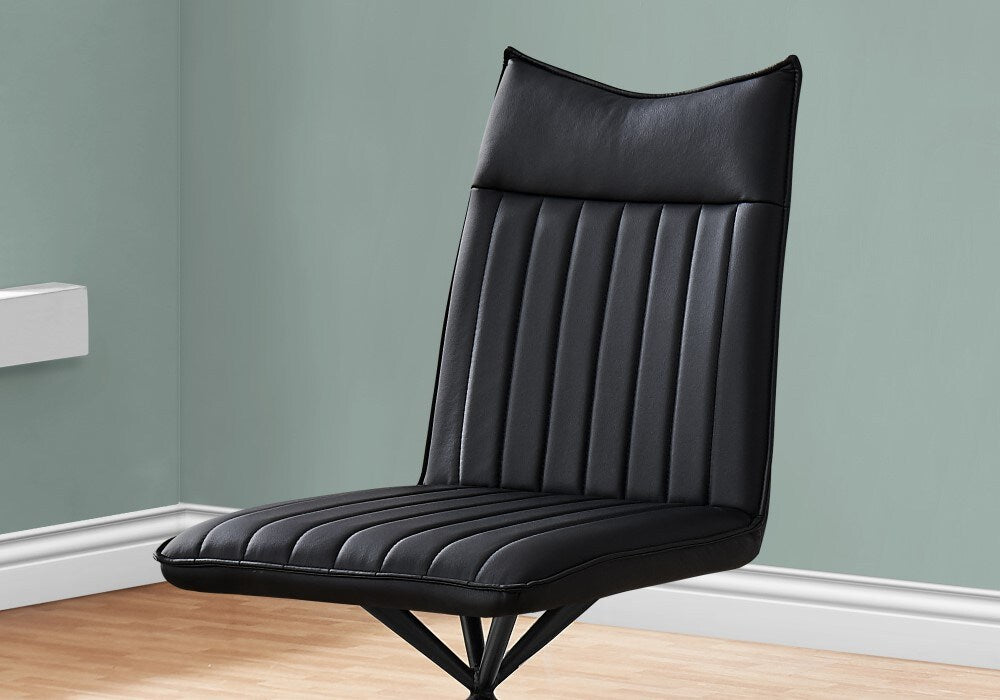 Monarch Specialties - Dining Chair, (Set of 2) Side, Upholstered, Kitchen, Dining Room, Pu Leather Look, Metal, Black, Contemporary, Modern - I-1215 veiw 3
