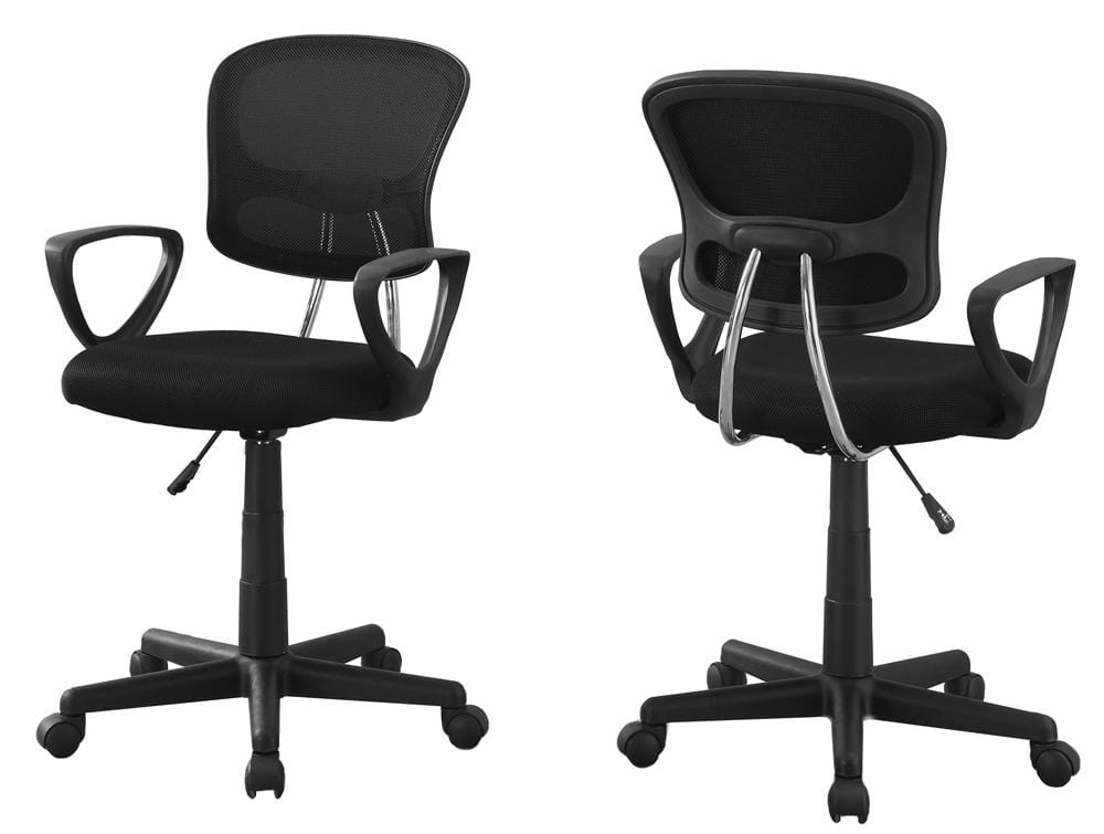 Monarch Specialties - Office Chair, Adjustable Height, Swivel, Ergonomic, Armrests, Computer Desk, Work, Juvenile, Metal, Mesh, Black, Contemporary, Modern - I-7260 veiw 1