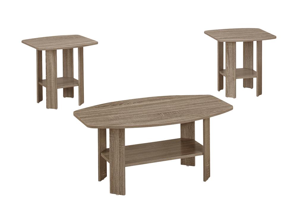Monarch Specialties - Table Set, 3Pcs Set, Coffee, End, Side, Accent, Living Room, Laminate, Brown, Transitional - I-7927P veiw 2