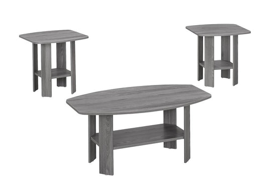 Monarch Specialties - Table Set, 3Pcs Set, Coffee, End, Side, Accent, Living Room, Laminate, Grey, Transitional - I-7925P veiw 2