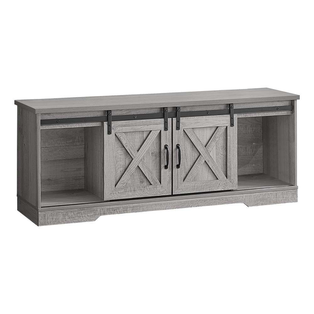 Monarch Specialties - TV Stand, 60 Inch, Console, Media Entertainment Center, Storage Cabinet, Living Room, Bedroom, Laminate, Grey, Transitional - I-2747 veiw 1