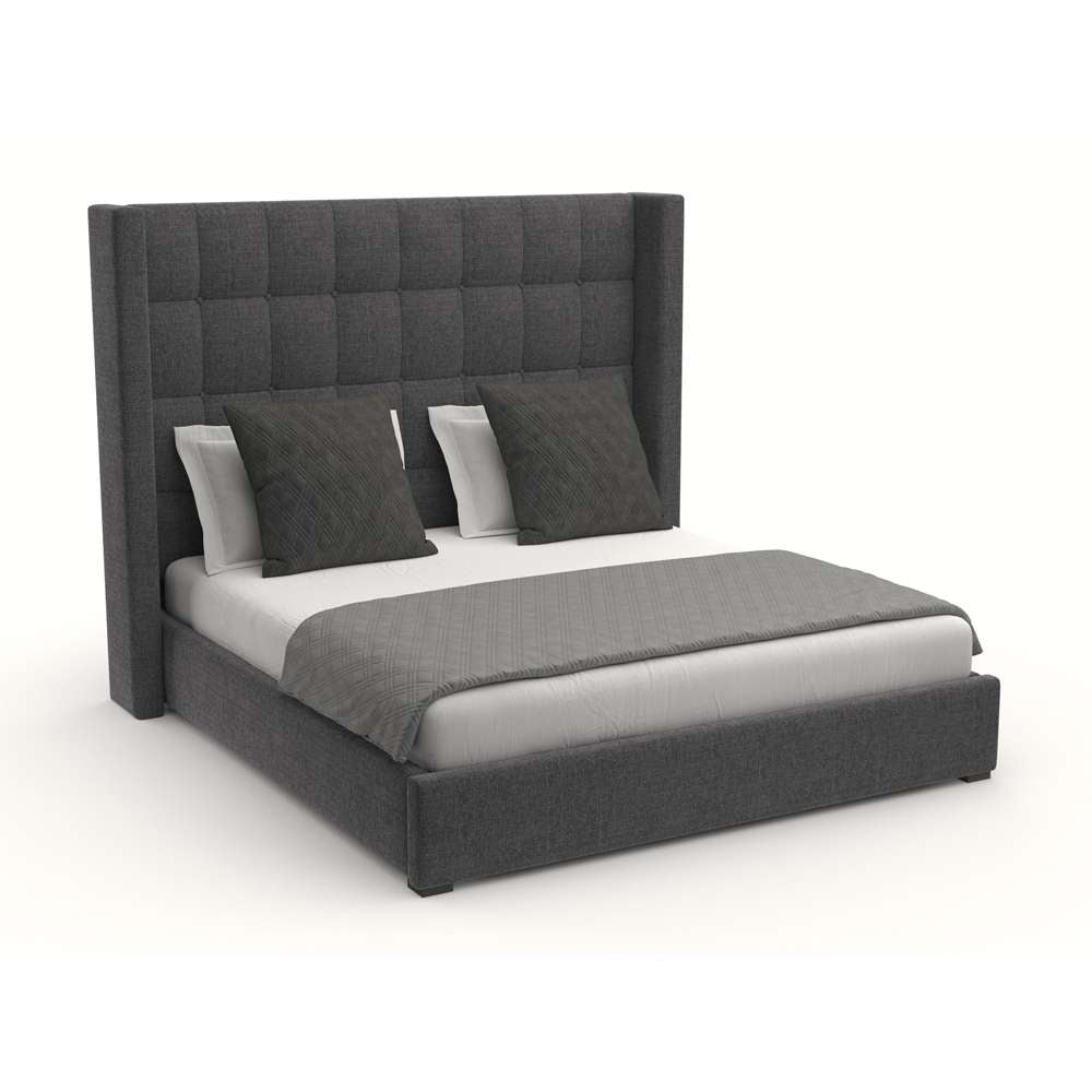 Nativa Interiors - Aylet Box Tufted Upholstered Medium California King Charcoal Bed - BED-AYLET-BOX-MID-CA-PF-CHARCOAL veiw 1
