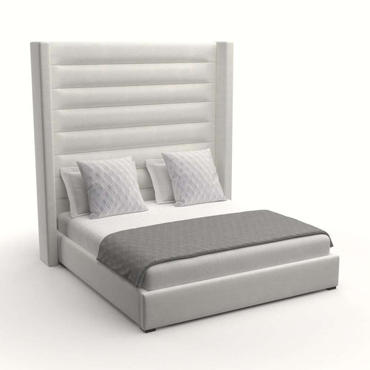 Nativa Interiors - Aylet Horizontal Channel Tufted Upholstered High King Off White Bed - BED-AYLET-HC-HI-KN-PF-WHITE veiw 2